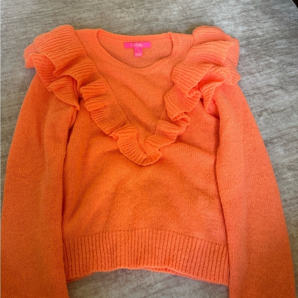 Lilly pulitzer marceline ruffle sweater size xs - Picture 2 of 3